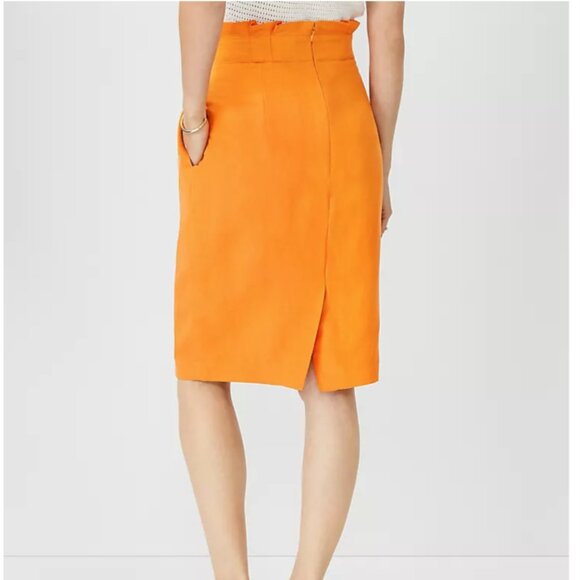 Ann Taylor Linen Blend Paperbag Pencil Skirt - Picture 2 of 2